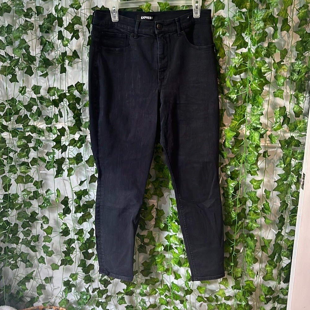 Express High Rise Black Denim Ankle Legging